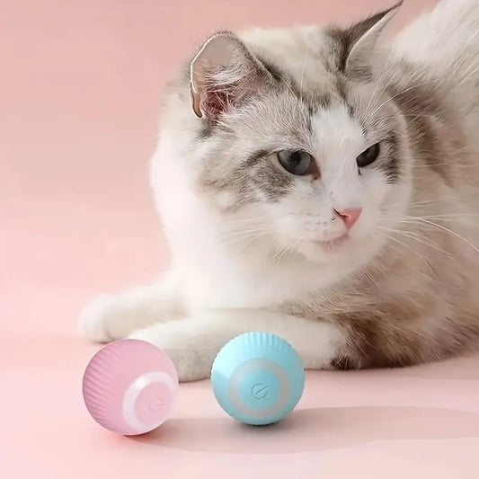 Smart Interactive Cat Toy with Self-Rotating Ball and Obstacle Avoidance,